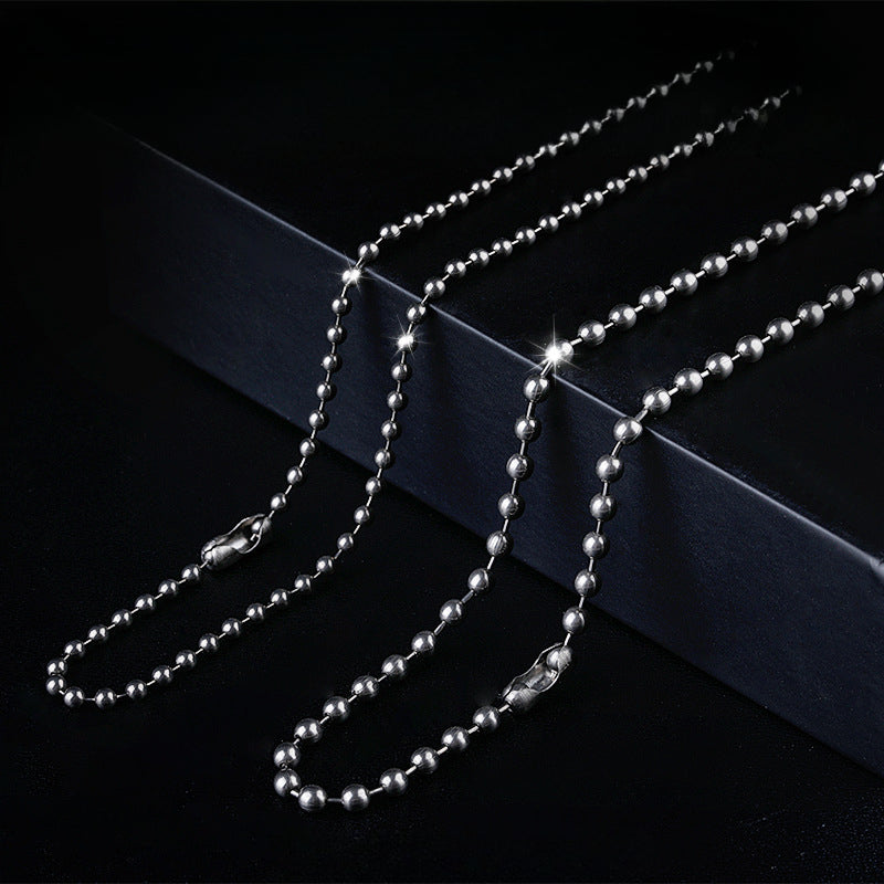 Rustproof Titanium Bead Chain Pendant Necklace for Everyday Wear