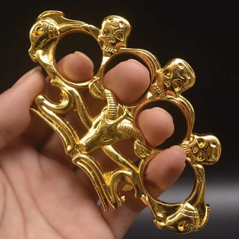 Unique Sheep Skull Knuckle Duster Four Finger Self-Defense Tool