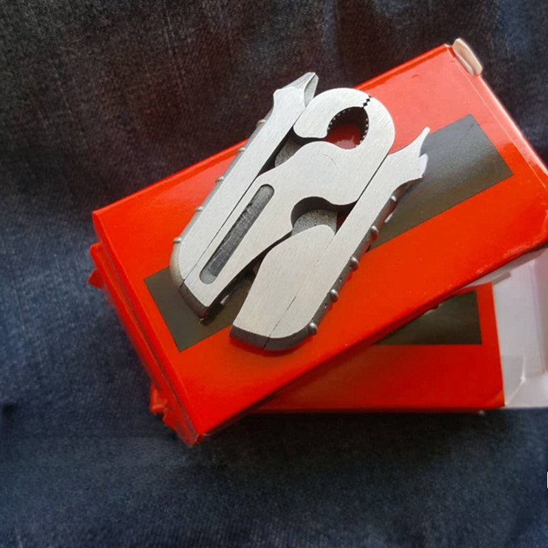Stainless Steel Multi-Tool Organizer with Keychain Attachment