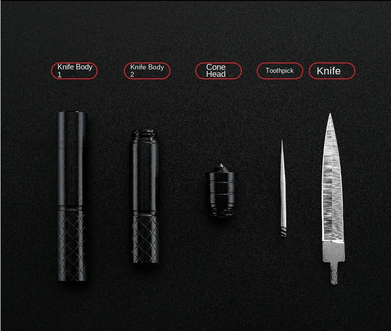 Pencil-Style Pocket Knife for Multi-purpose Outdoor Survival and Tactical EDC