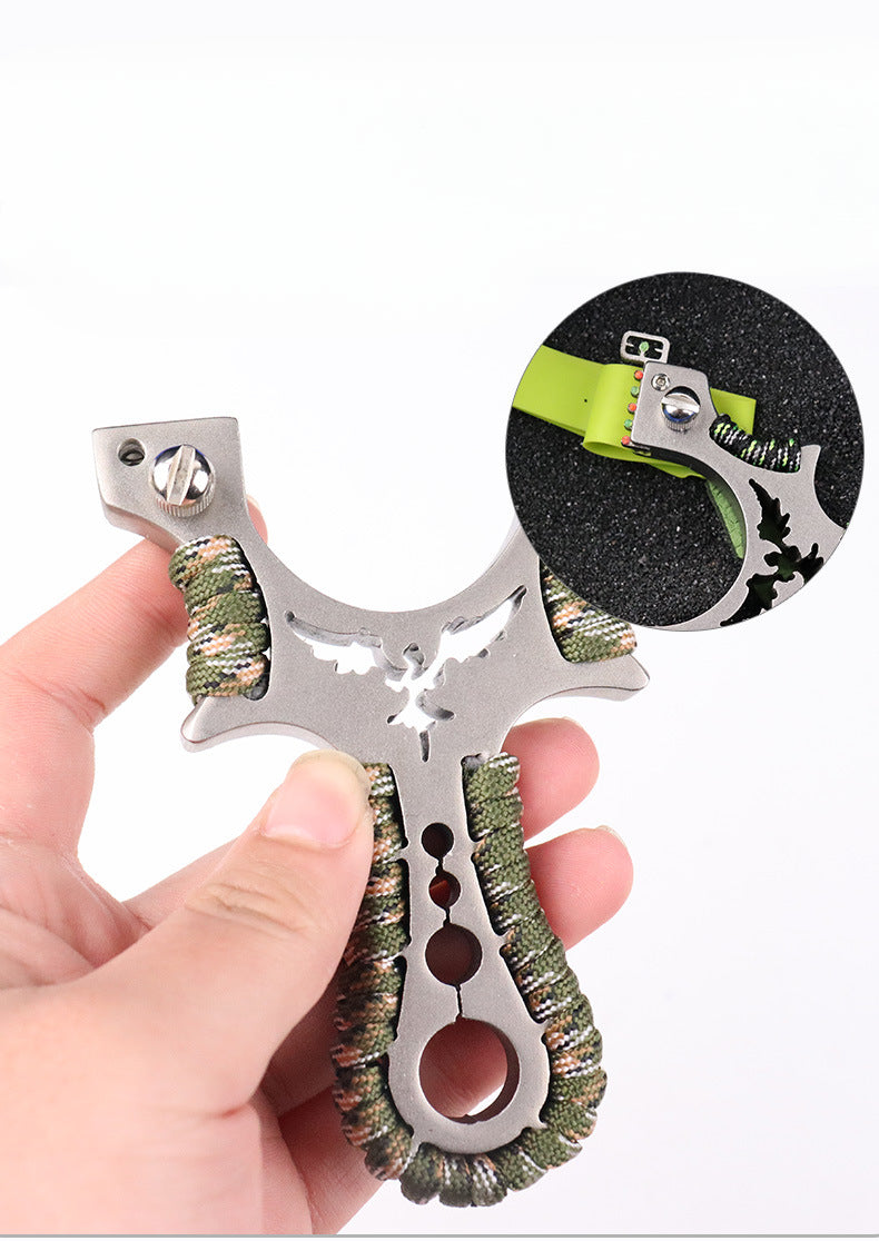Stainless Steel Multi Tool Slingshot for Outdoor Use with Quick Release