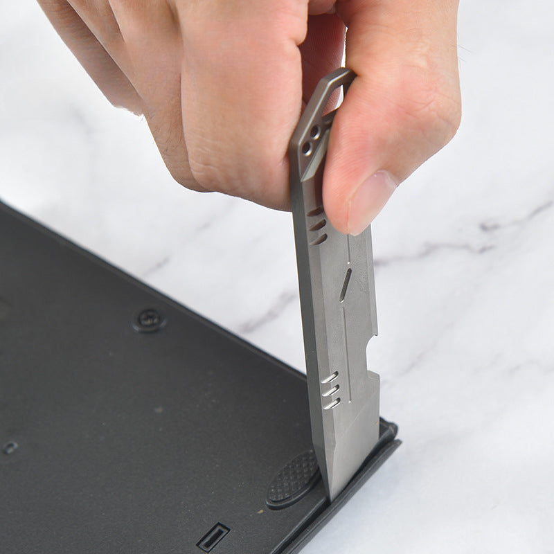 Compact Titanium Pry Bar Tool with Bottle Opener Hex Wrench and EDC Utility