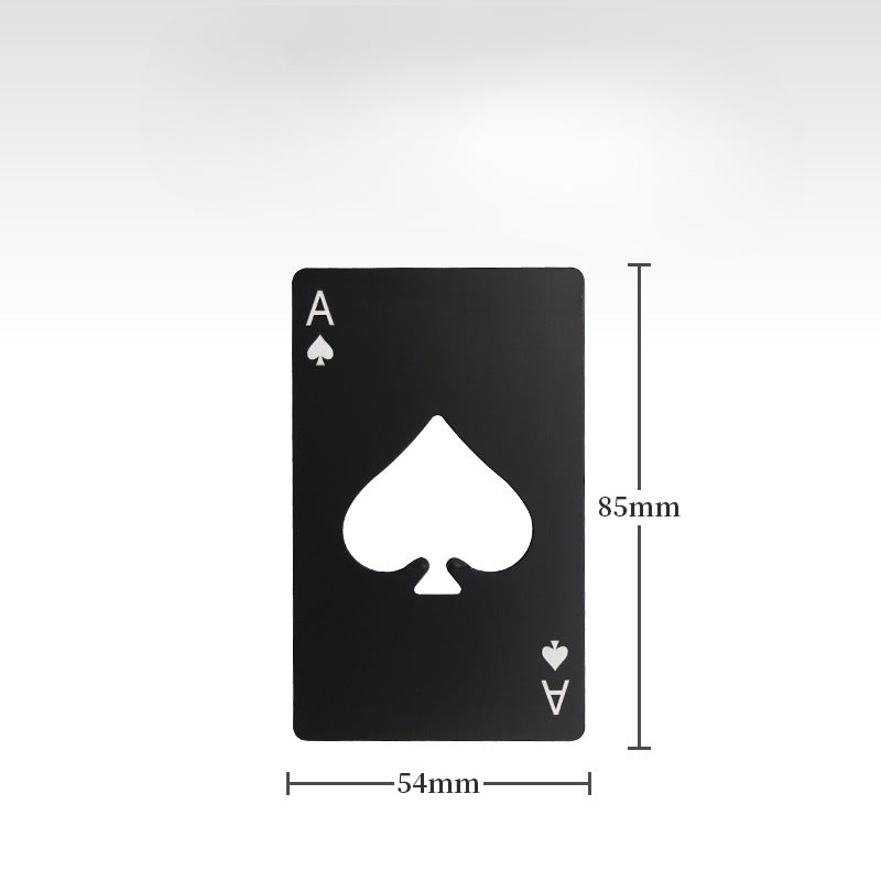 Steel Ace Card Bottle Opener for Home Bar and Beer Lifting