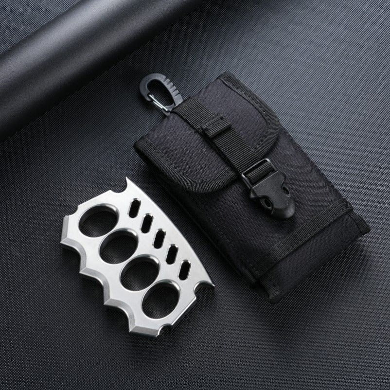 Solid Steel Knuckle Duster Ready Emergency Tool for Self-Defense