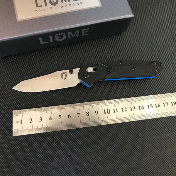 Liome EDC Tool Folding Blade Knife with Dual Color G10 Grip for Outdoor Use