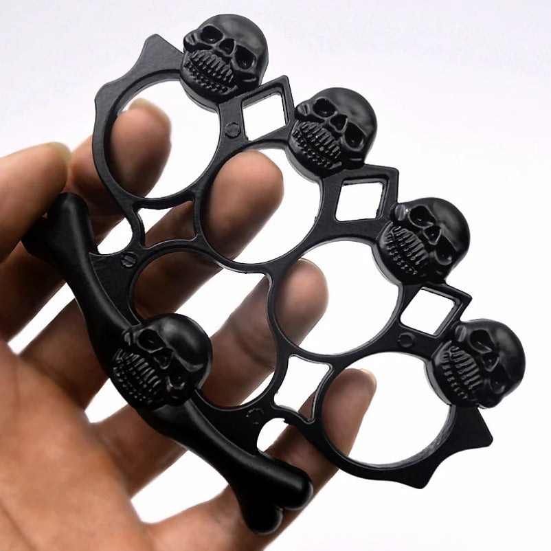 Skull Style Brass Knuckle Duster Heavy Duty Metal Defender Tool