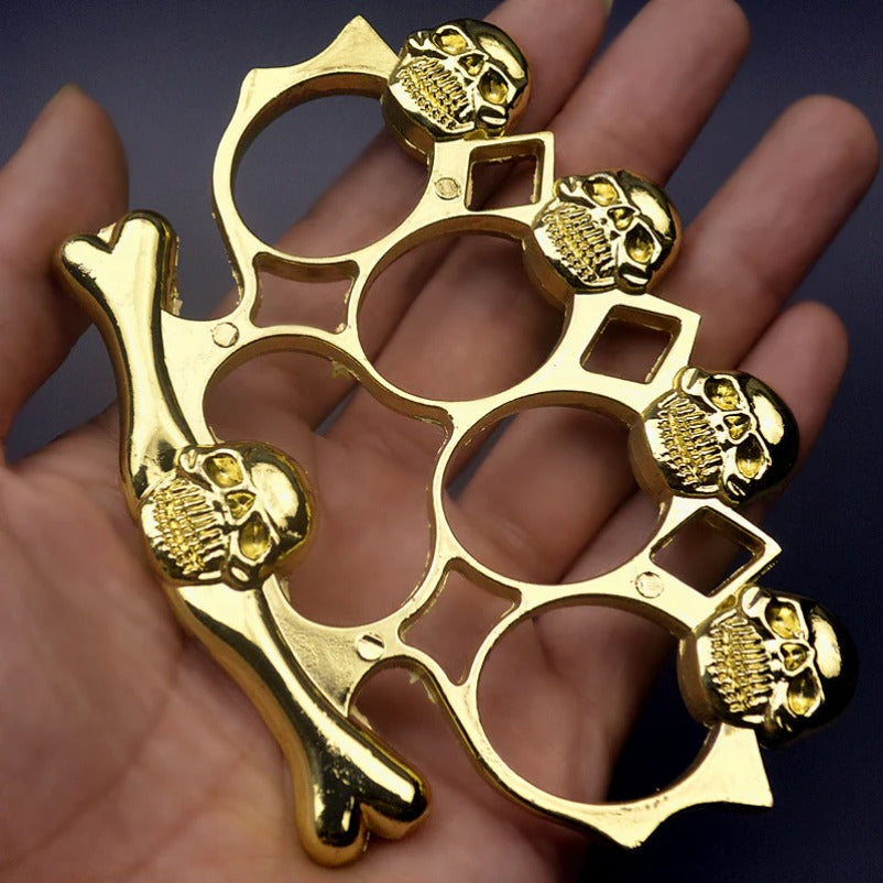 Skull Style Brass Knuckle Duster Heavy Duty Metal Defender Tool