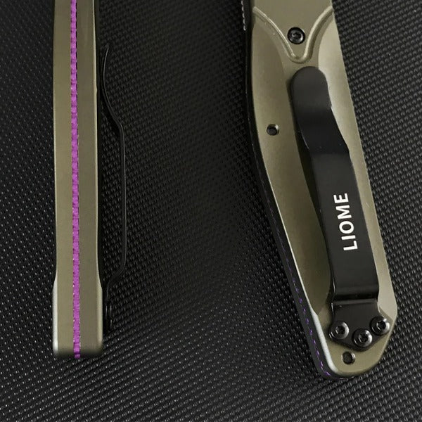 Liome Folding Hunting Knife with Aluminum Grip for Outdoor and EDC Use