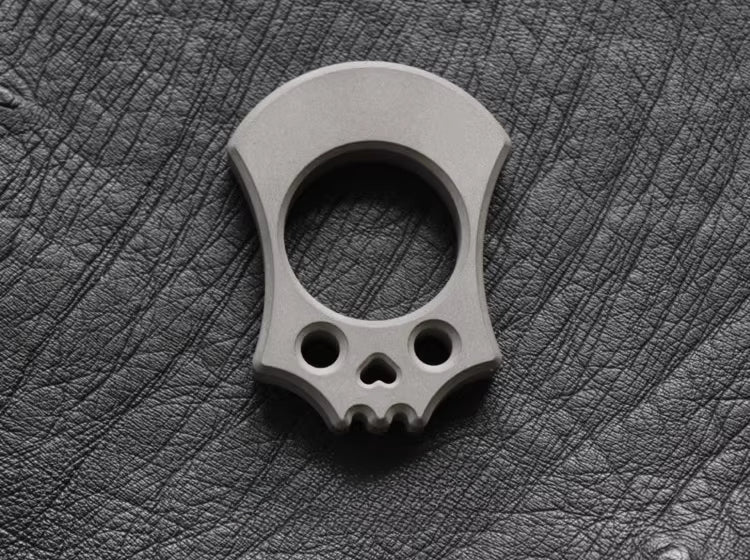 Titanium Skull EDC Knuckle Duster Ring and Keychain Self Defense Tool