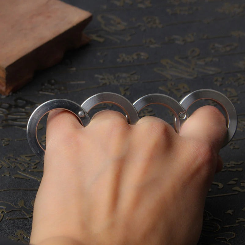 Steel Self-defense Knuckle Duster with Four Finger Design