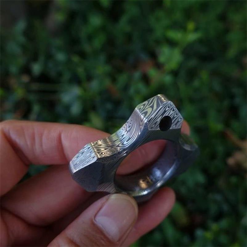 Damascus Steel Knuckle Duster EDC Gear for Everyday Protection