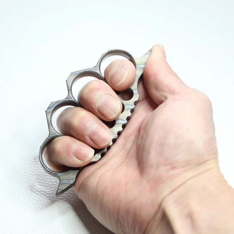 TC4 Titanium Self-Defense Knuckle Duster Compact Tool with Window Breaker