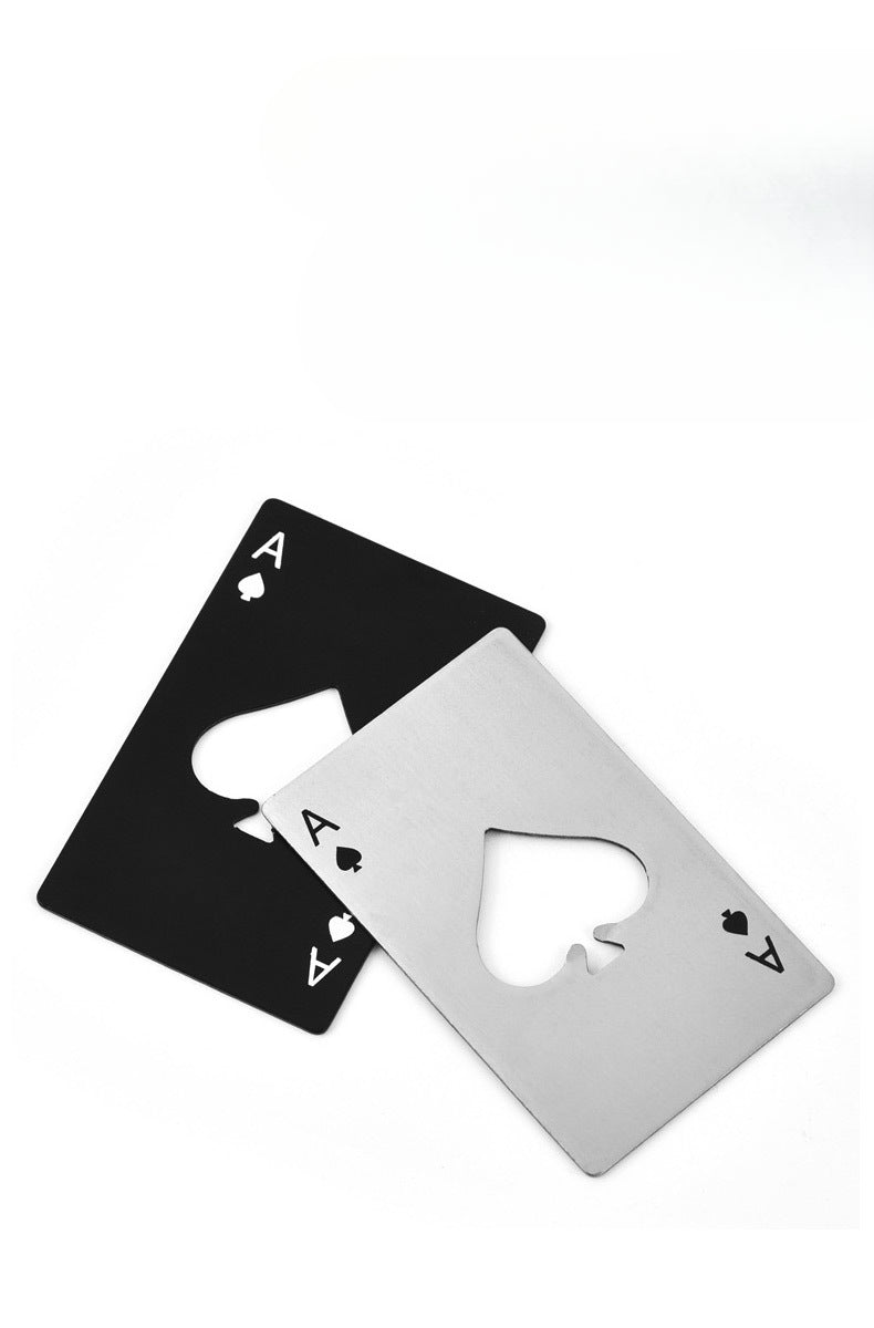 Steel Ace Card Bottle Opener for Home Bar and Beer Lifting