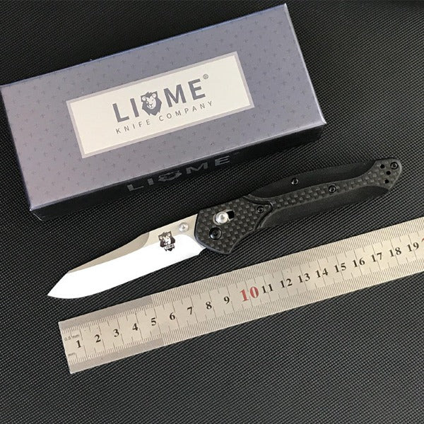 Liome Outdoor EDC Knife with Carbon Fiber Handle and Tactical Folding Blade