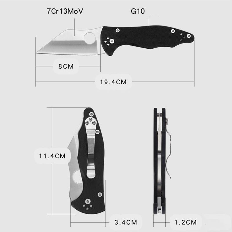 G10 Grip Folding Knife for Tactical EDC and Outdoor Adventures