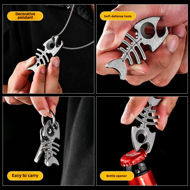 Titanium EDC Bottle Opener with Built-In Self-Defense Feature
