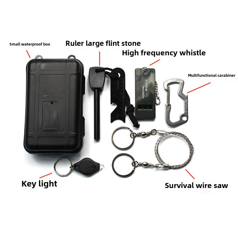 Survival Trekker Toolbox with Waterproof Fire Starter Set