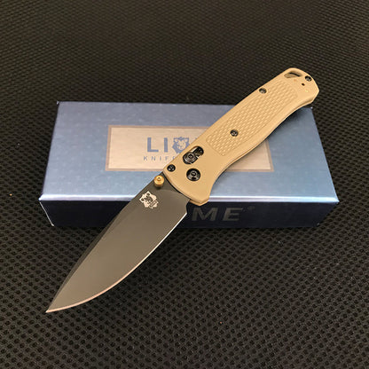 Liome Tactical Folding Blade Survival Knife with Fiber Grip for EDC and Camping
