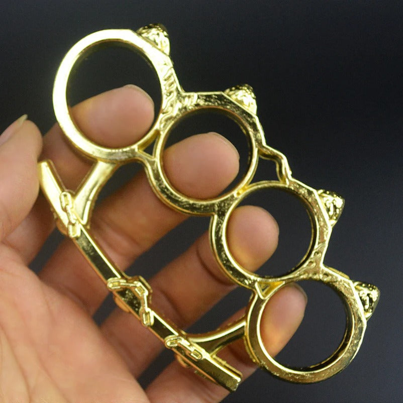 Small Bun Knuckle Duster Compact Four Finger Defense Tool