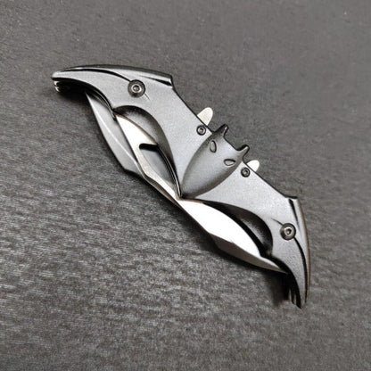 Double Blade Steel Knife with Bat Inspired Design