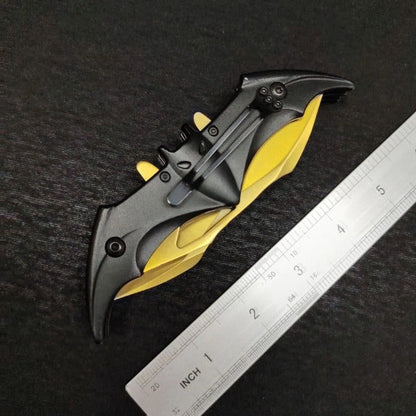 Double Blade Steel Knife with Bat Inspired Design