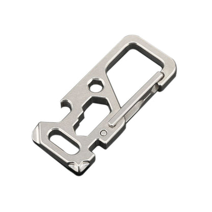 Titanium Keychain Multi Tool with Carabiner and Key Ring for Outdoor Gear