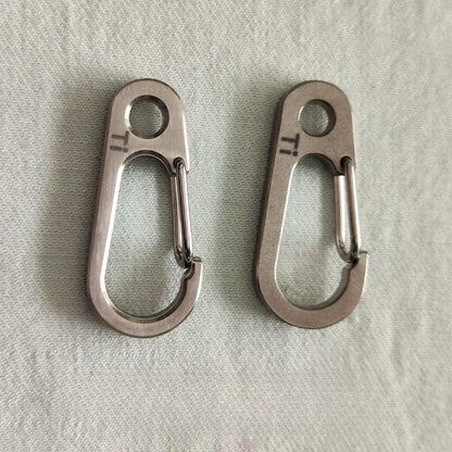 Titanium Carabiner Keychain Spring Clip for EDC Flashlight and Multi Tool