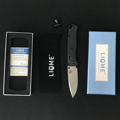 Liome Tactical Folding Blade Survival Knife with Fiber Grip for EDC and Camping