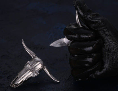 Bullhead Mini Knife for Self Defense and EDC Charm Keychain for Backpack