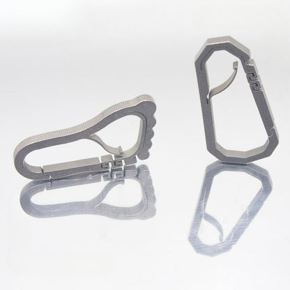 Springy Footprint TC4 Titanium Keyring Lightweight and Durable EDC Accessory