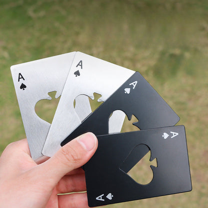 Steel Ace Card Bottle Opener for Home Bar and Beer Lifting