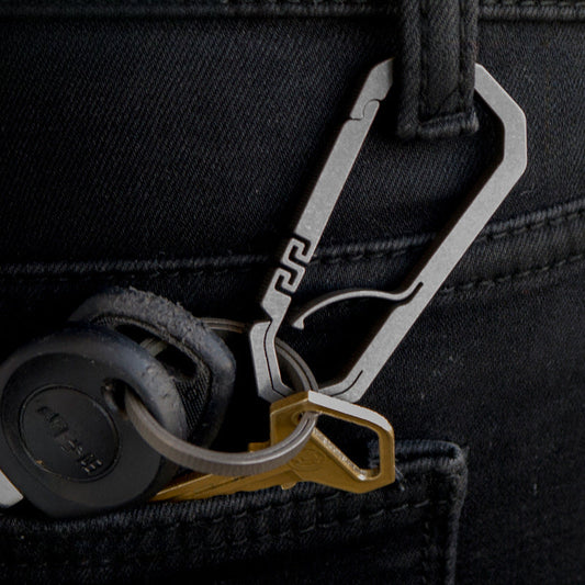 Springy Footprint TC4 Titanium Keyring Lightweight and Durable EDC Accessory