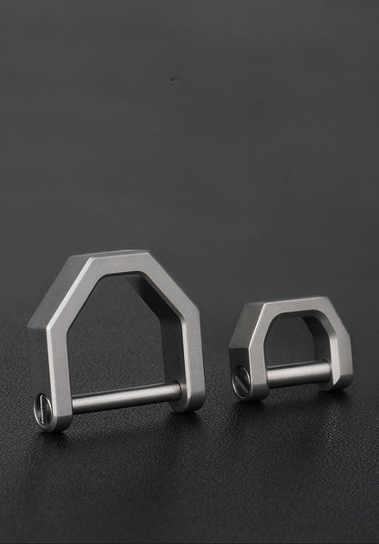 Horseshoe Titanium Key Lock Outdoor D Shape Buckle Keychain