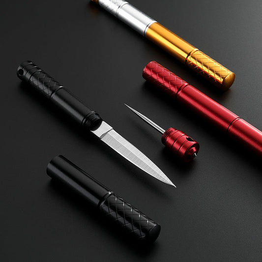 Pencil-Style Pocket Knife for Multi-purpose Outdoor Survival and Tactical EDC