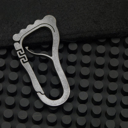 Springy Footprint TC4 Titanium Keyring Lightweight and Durable EDC Accessory
