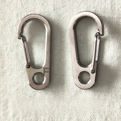 Titanium Carabiner Keychain Spring Clip for EDC Flashlight and Multi Tool