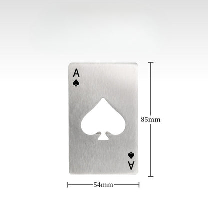 Steel Ace Card Bottle Opener for Home Bar and Beer Lifting