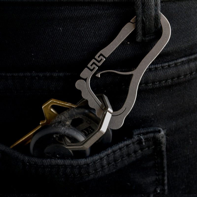Springy Footprint TC4 Titanium Keyring Lightweight and Durable EDC Accessory