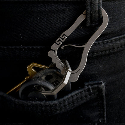Springy Footprint TC4 Titanium Keyring Lightweight and Durable EDC Accessory