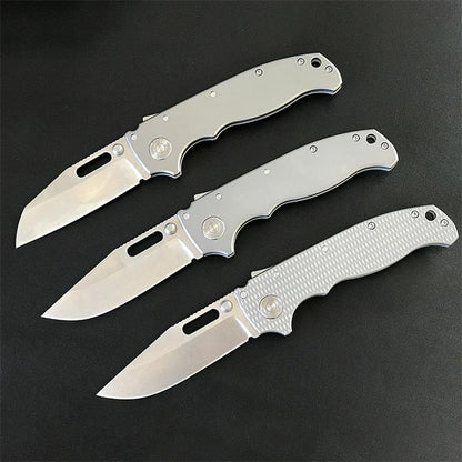 Lightweight Titanium Alloy Folding Knife for Camping and Outdoor Hunts