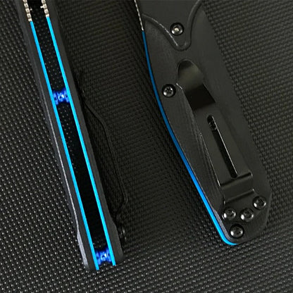 Liome EDC Tool Folding Blade Knife with Dual Color G10 Grip for Outdoor Use