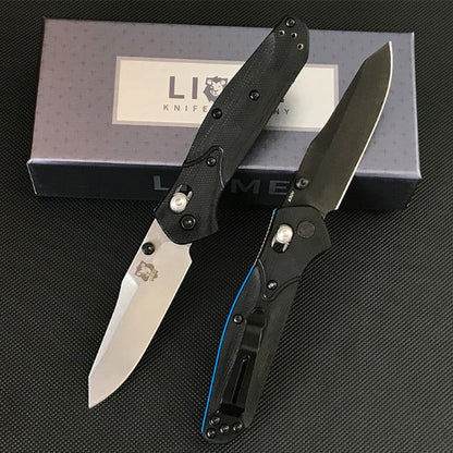 Liome EDC Tool Folding Blade Knife with Dual Color G10 Grip for Outdoor Use
