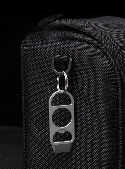Titanium EDC Pry Bar and Bottle Opener Keychain with Mini Knuckle Tool