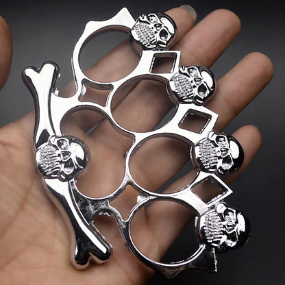 Skull Style Brass Knuckle Duster Heavy Duty Metal Defender Tool