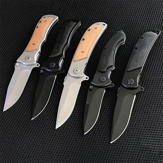 Folding Knife with Durable Wooden Handle for Everyday Self-defense