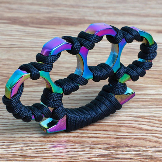 Knuckle Duster with Umbrella Rope Design Four Finger Defense Gear