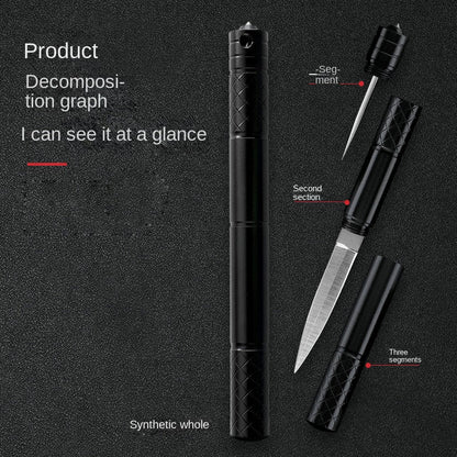 Pencil-Style Pocket Knife for Multi-purpose Outdoor Survival and Tactical EDC