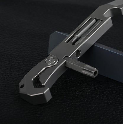 Titanium Multitool Wrench Screwdriver Pry Bar and Bottle Opener Stress Reliever