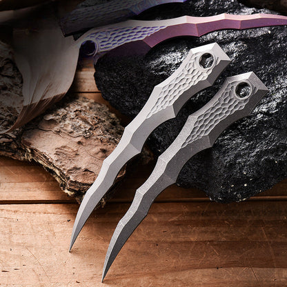 Titanium Tactical Camp Knife for Defense and Survival