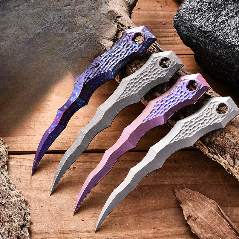 Titanium Tactical Camp Knife for Defense and Survival
